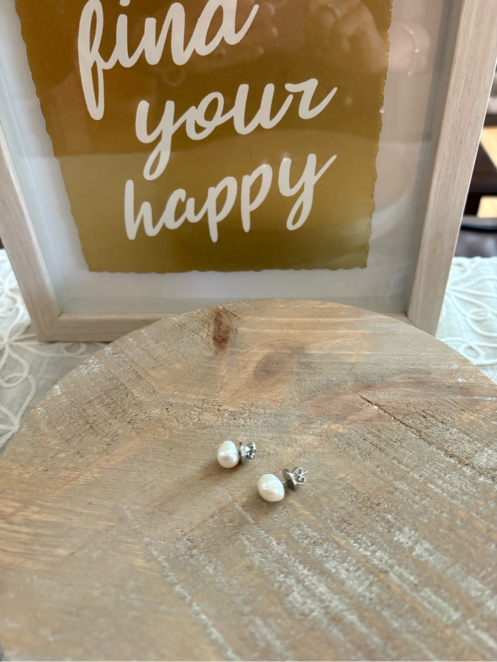 Freshwater Baroque White Pearl Stud Earrings